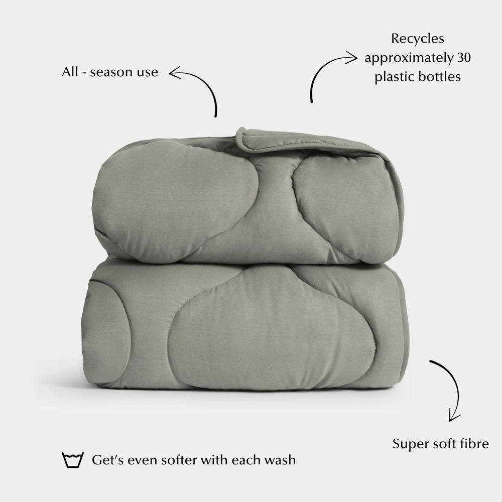 Couverture douillette matelassée en gris